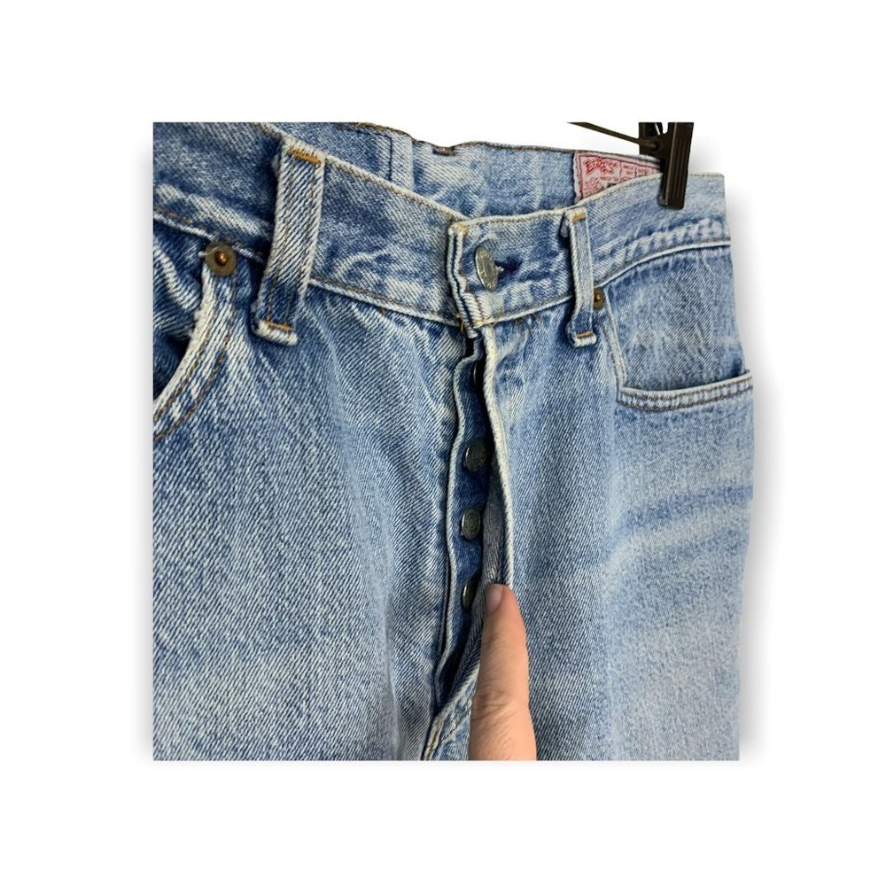 Vintage 90s Levis Bermuda High Rise Button Fly Shorts Size M - Picture 11 of 11